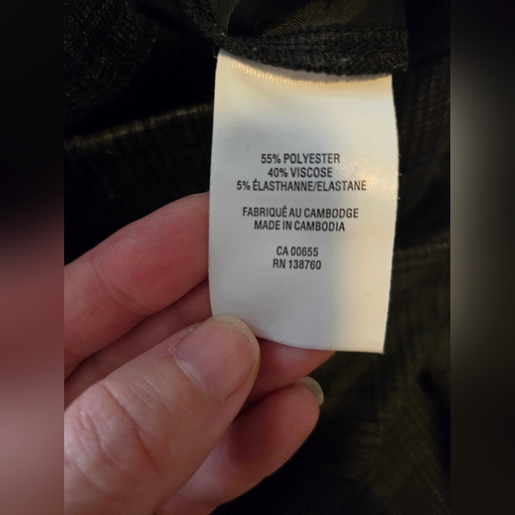 Reitmans drawstring dress pant. Size 8. Charcoal plaid. Straight leg. 4 pockets - Picture 9 of 13